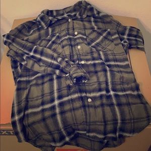 Green plaid flannel shirt